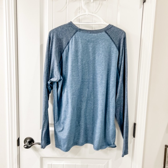 Columbia Blue Raglan Sleeve Baseball Tshirt Logo Front Accent Size XL - Picture 2 of 8